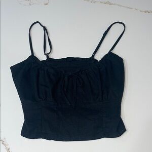 Brandy Melville John Galt Jennifer Tie Bustier Black Crop Top | OS